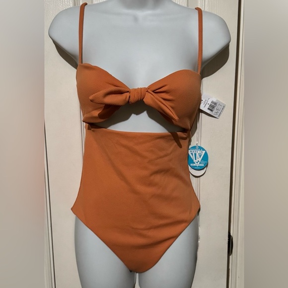 WET Designer Swimwear One Piece Terracota Sexy Cutout Swimsuit  Size Small NWT - Picture 4 of 10
